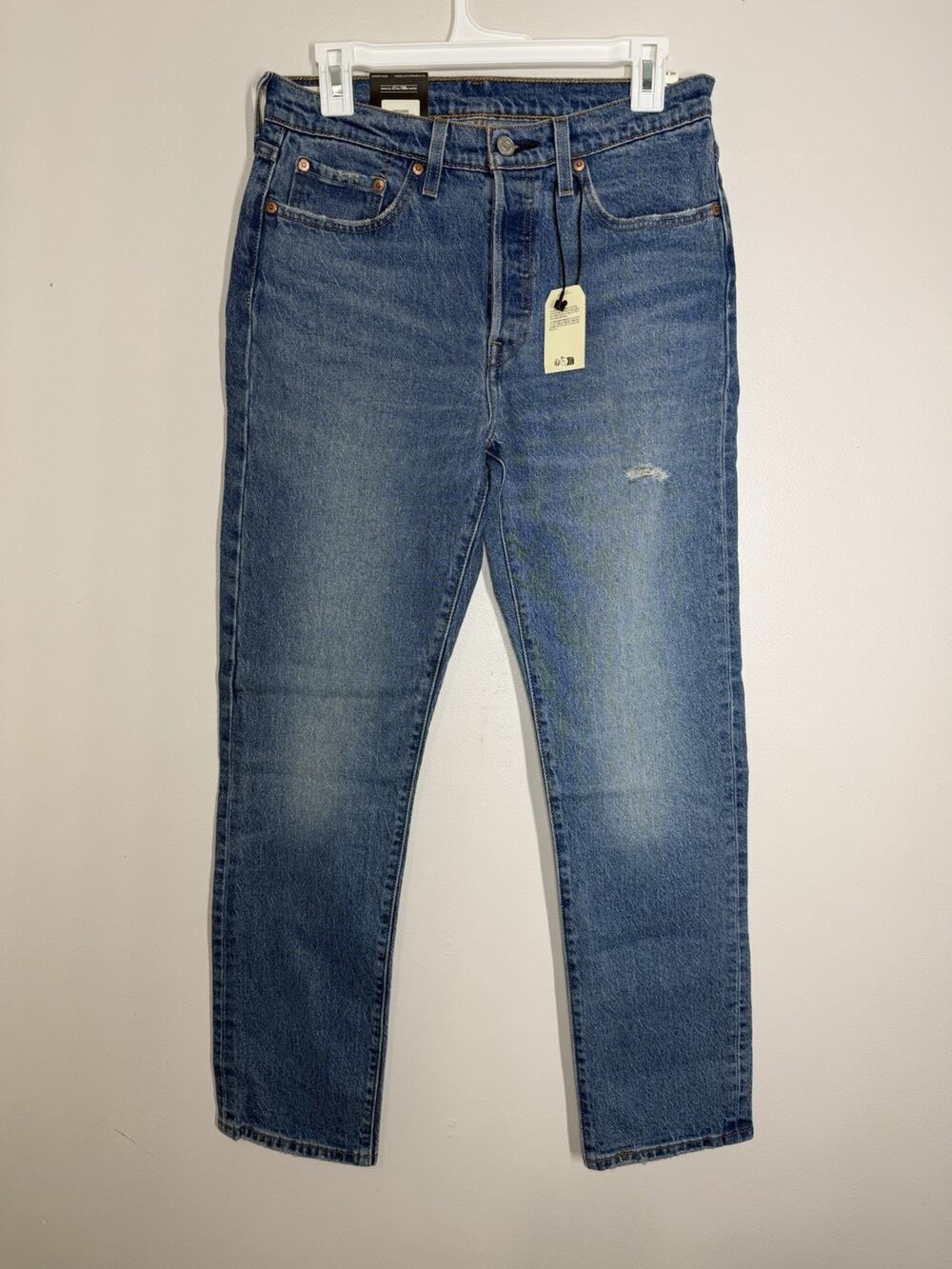 Levi’s 501 Original Fit Button Fly Jeans Women's 28X30 Light Wash Distressed